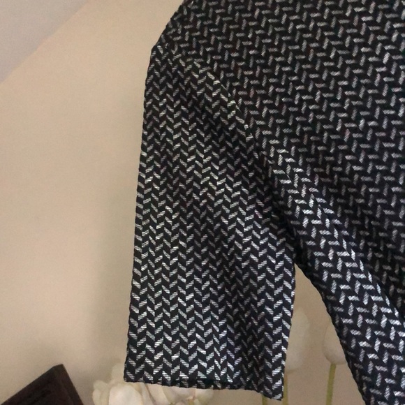 Ann Taylor Petite Textured Woven Grey Top - Picture 3 of 7